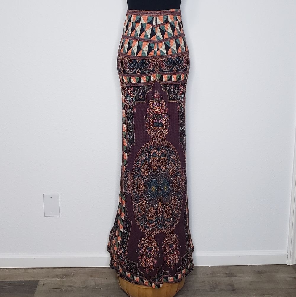 Farm Rio x Anthropologie Mixed Print  Maxi Long Skirt Size XS Festival Bohemian - Picture 4 of 16